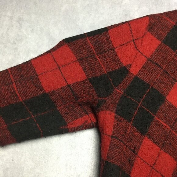 Lauren Ralph Lauren RL Womens Wool Wrap Coat Red Black Plaid - size Small‎ - Picture 12 of 16
